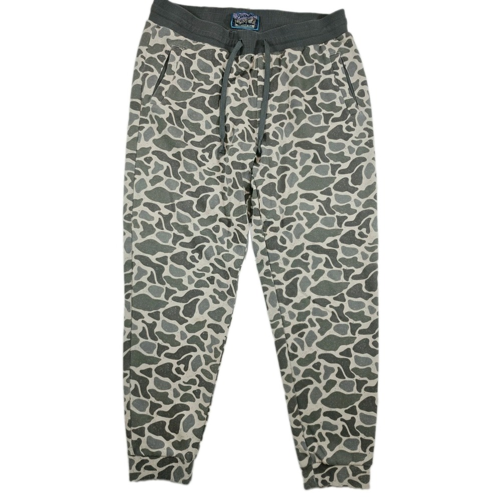 Burlebo Sweatpants Mens Fleece Joggers Classic Deer Camo Casual Lounge L USA